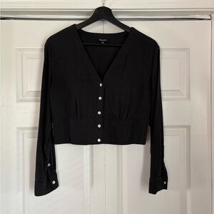 Madewell Lusterweave V Neck Button Front Shirt Small $88